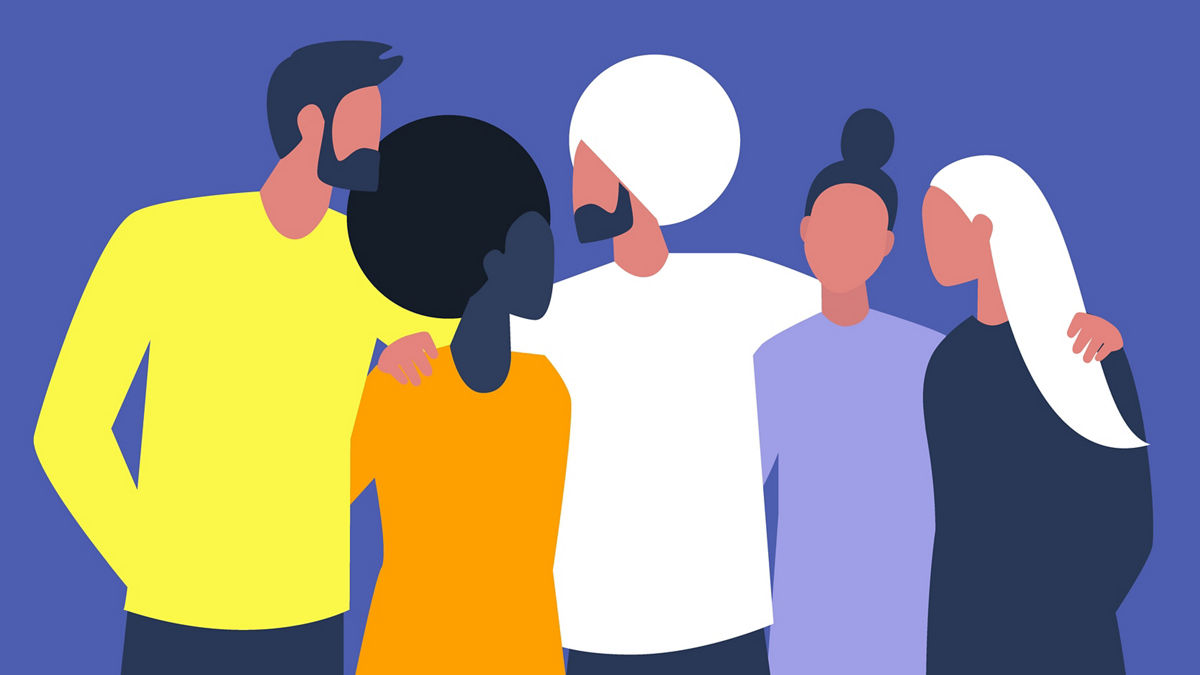 An illustration of a diverse group of people.