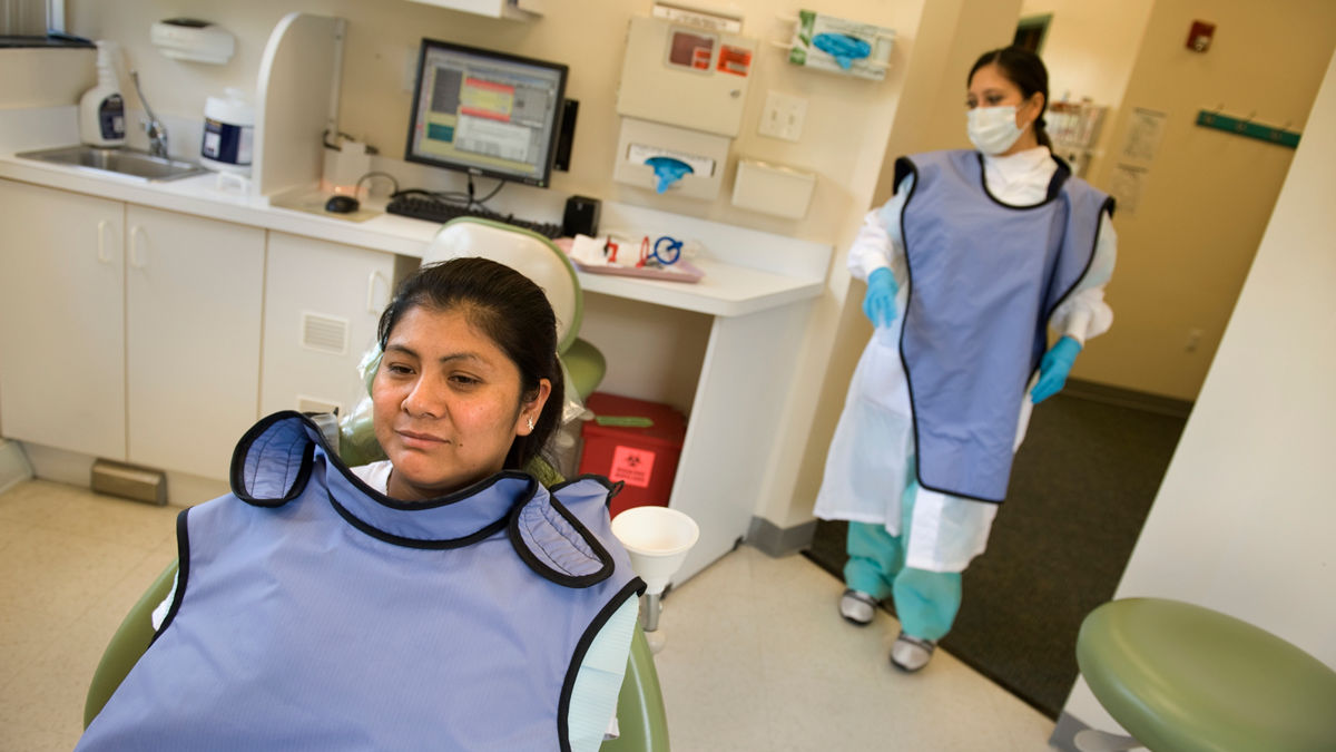 Migrant farm workers receive dental care at one of Hudson River Health Care's clinics in Walden, NY.